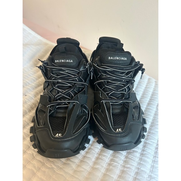Balenciaga Track Sneakers Men's Size 12 All Black Designer Luxury Shoes - Picture 1 of 10